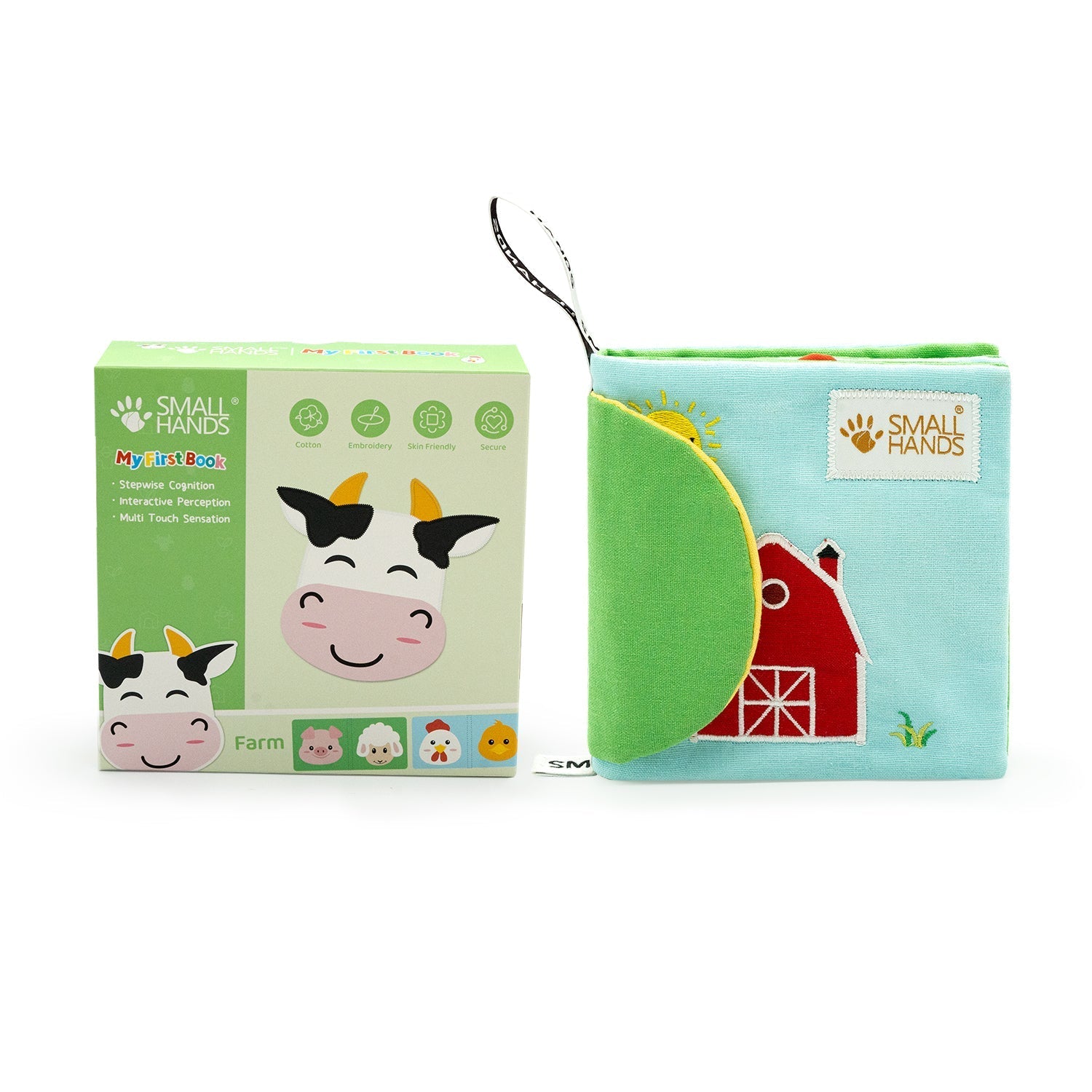 Small Hands Bauernhof Montessori Fühlbuch für Neugeborene – nachhaltiges Geschenk zur Geburt