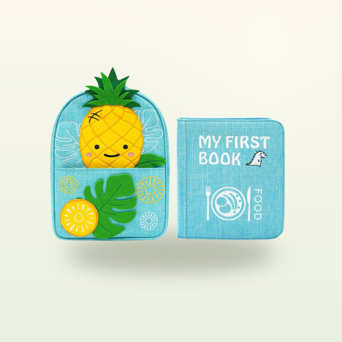 My First Book Little Foodies (Light Blue) + Backpack Set