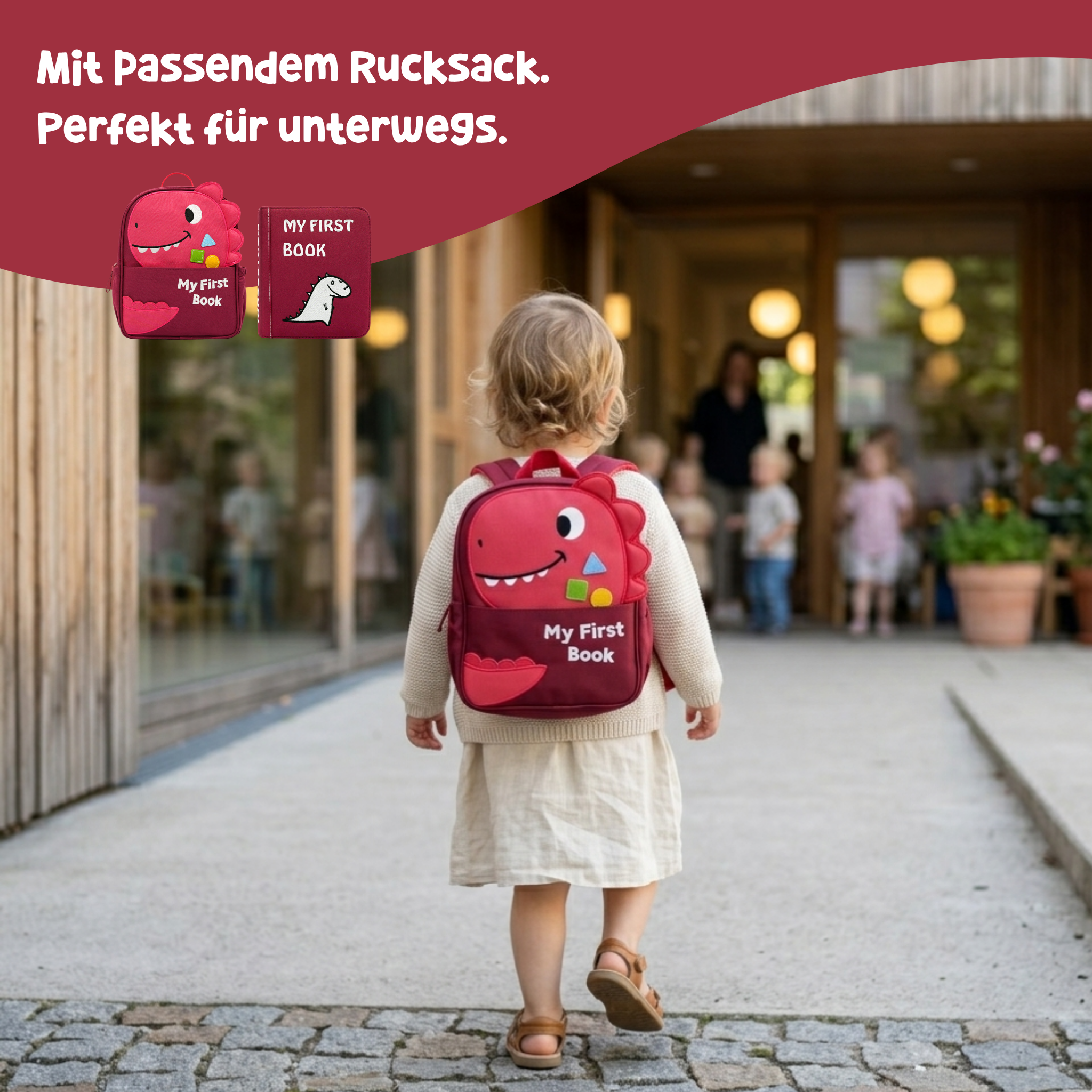 Mein Alltag Quiet Book mit passendem Rucksack – perfekt für unterwegs für Kleinkinder ab 1 Jahr